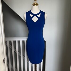 Guess Royal Blue Cutout Sheath Mini Dress